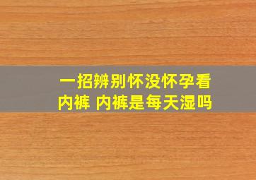 一招辨别怀没怀孕看内裤 内裤是每天湿吗